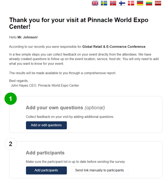 Conference follow up invitation